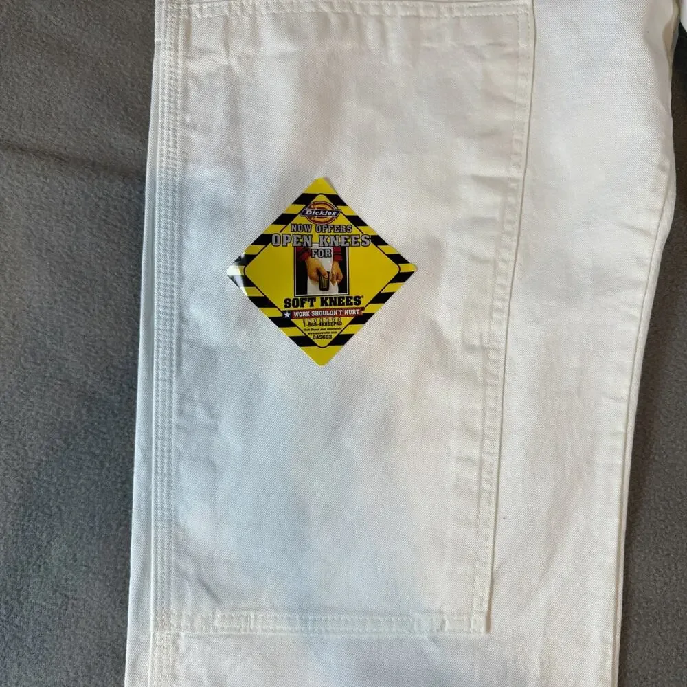 Dickies Men’s New Painter Pants size 46 x 32 Relaxed White Cargo Double Knee